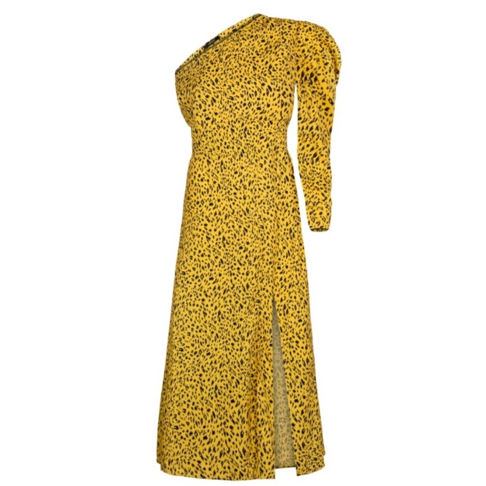 AFRM One Shoulder Leopard Printed Dress